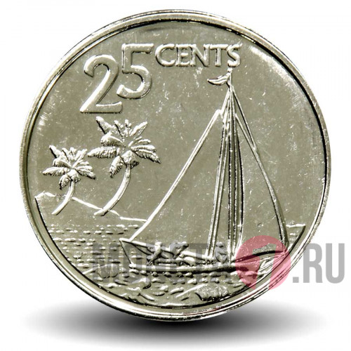 25 центов 2015 года - Багамские острова - Парусник