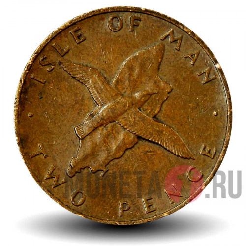 2 пенса 1976 года - Остров Мэн - Буревестник