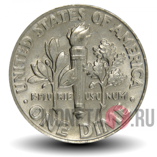 1 дайм 2001 года - США - Рузвельт - P