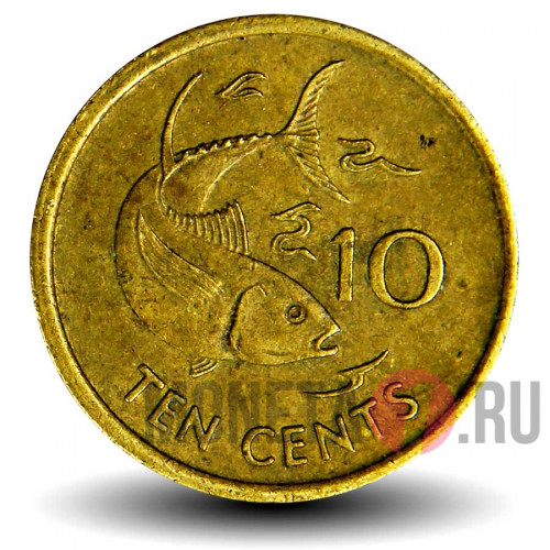 10 центов 1990 года - Сейшельские Острова - Тунец