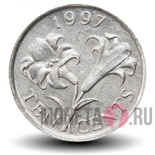 10 центов 1997 года - Бермуды - Бермудские лилии