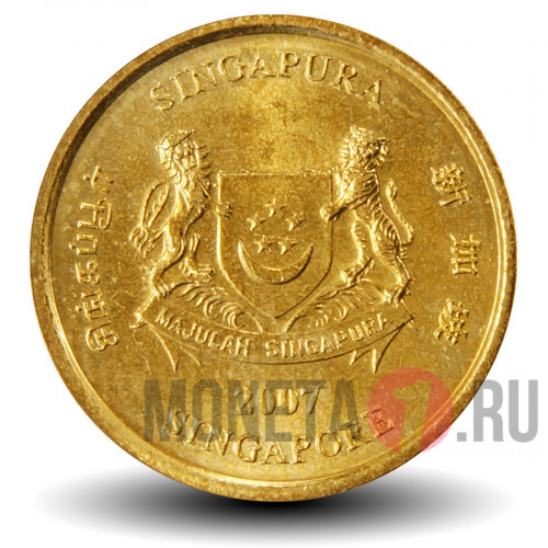 5 центов 2007 года - Сингапур - Гибискус