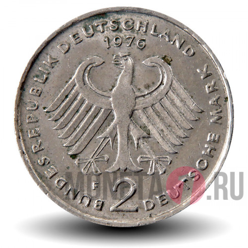 2 марки 1976 года - Аденауэр Конрад - ФРГ - F