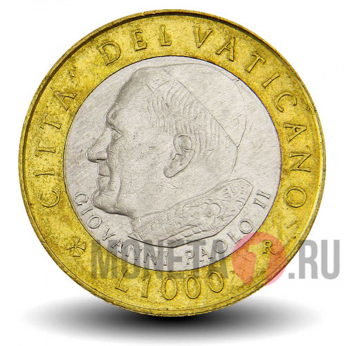 1000 лир 2001 года - Ватикан - Ioannes Pavlvs II