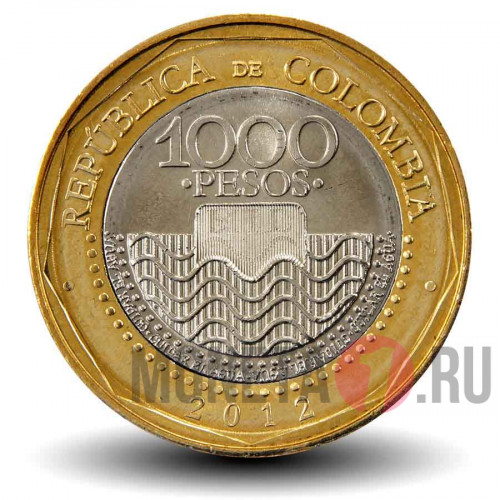 1000 песо 2012 года - Колумбия - Черепаха