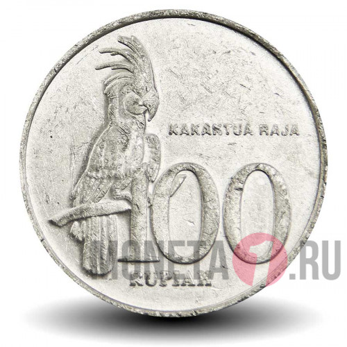 100 рупий 2002 года - Индонезия - Чёрный какаду - из оборота