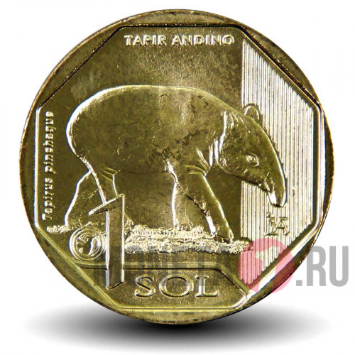 1 соль 2018 года - Горный тапир - Перу (красная книга)