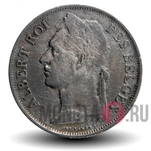 1 франк 1926 года - Бельгийское Конго - Альберт I