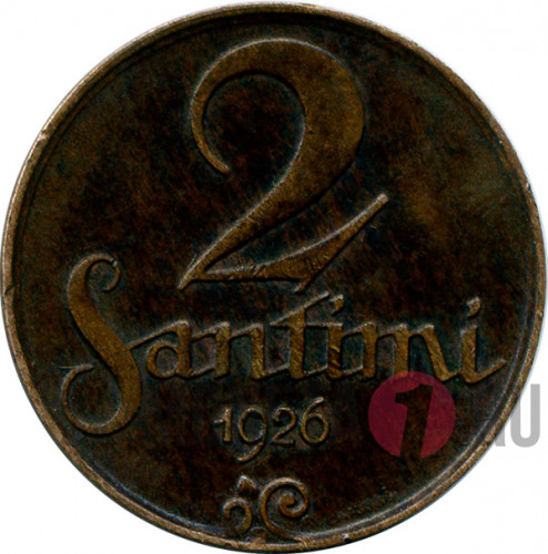 2 santimi - 1926 год - Латвия