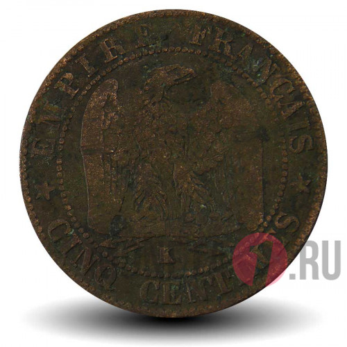 5 сантимов 1856 года - Франция - Наполеон III (K)