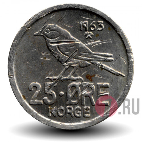 25 эре 1963 года - Норвегия - Сибирская синица