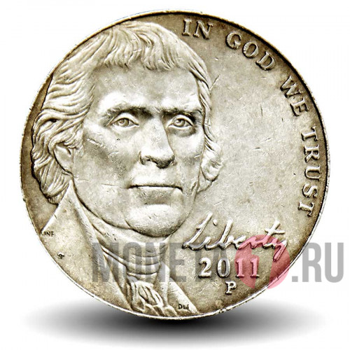 5 центов 2011 года - Джефферсон - Усадьба Монтичелло - США - P