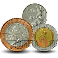 Набор монет Нигерии 2006 года - 3 монеты