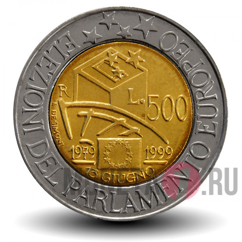 500 лир 1999 года - Выборы в Европарламент - Италия