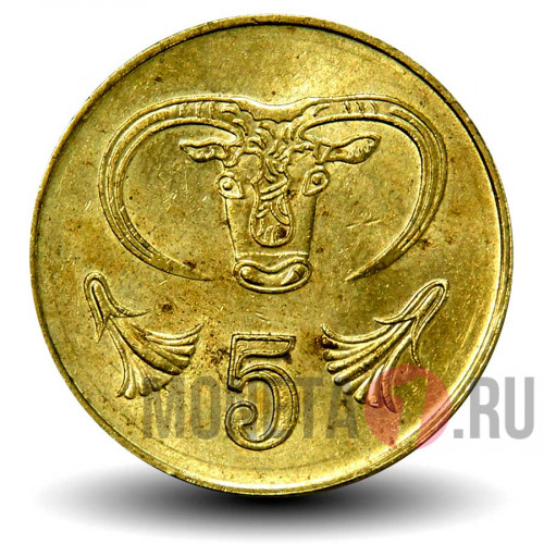 5 центов 2001 года - Кипр - Бык