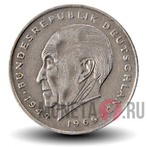2 марки 1969 года - Аденауэр Конрад - ФРГ - G