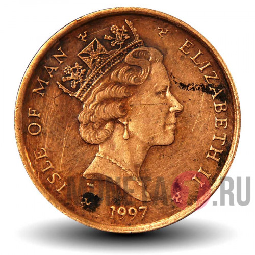 2 пенса 1997 года - Остров Мэн - Велосипедисты