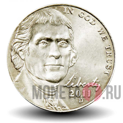 5 центов 2011 года - Джефферсон - Усадьба Монтичелло - США - D