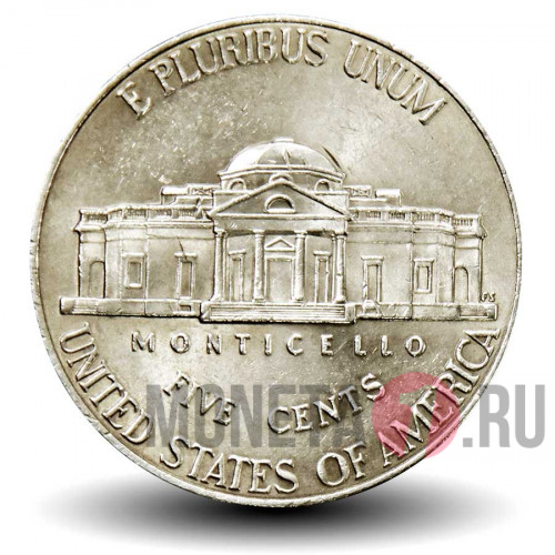5 центов 2011 года - Джефферсон - Усадьба Монтичелло - США - D