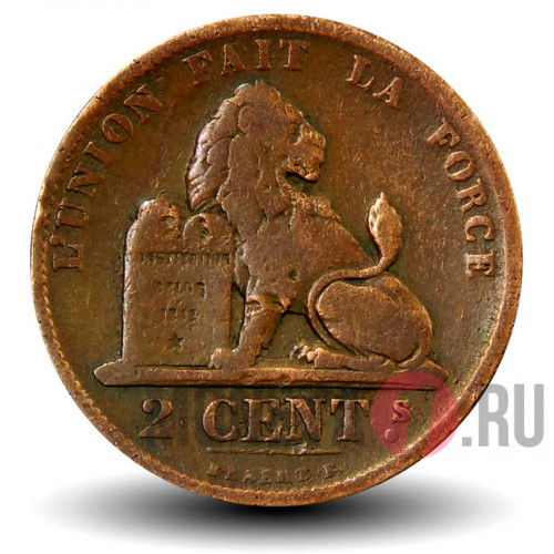2 сантима 1871 года - Бельгия - Леопольд II