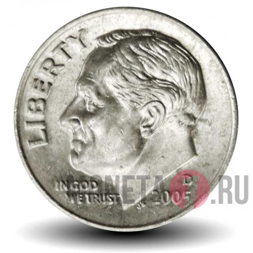 1 дайм 2005 года - США - Рузвельт - D