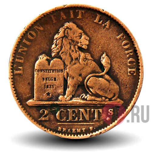 2 сантима 1873 года - Бельгия - Леопольд II