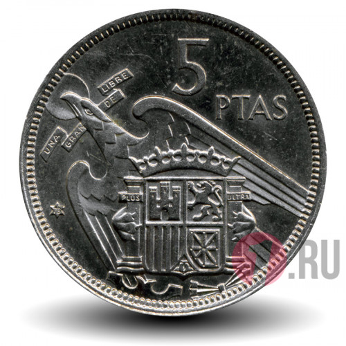 5 песет 1973 года - Франсиско Франко - Испания