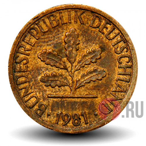 1 пфенниг 1981 года - ФРГ - F