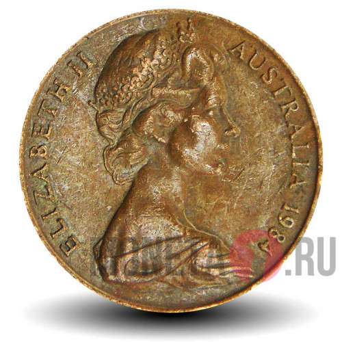 2 цента 1984 года - Австралия - Ящерица