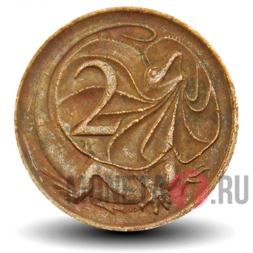 2 цента 1984 года - Австралия - Ящерица