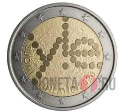 2 евро 2026 год. 100-летие радиовещания Юлейсрадио. Финляндия