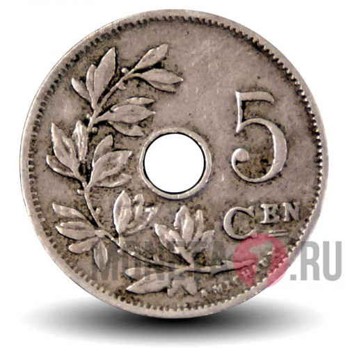 5 сантимов 1910 года - Бельгия - Альберт I - BELGIE
