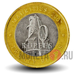 20 рупий 2007 года - Маврикий - 40 лет банку