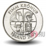 5 крон 2005 года - Исландия - Дельфины