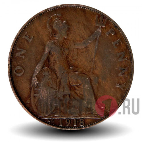 1 пенни 1918 года KN - Великобритания - George V