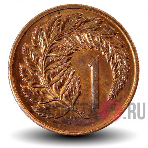 1 цент 1983 года - Новая Зеландия - Листья папоротника