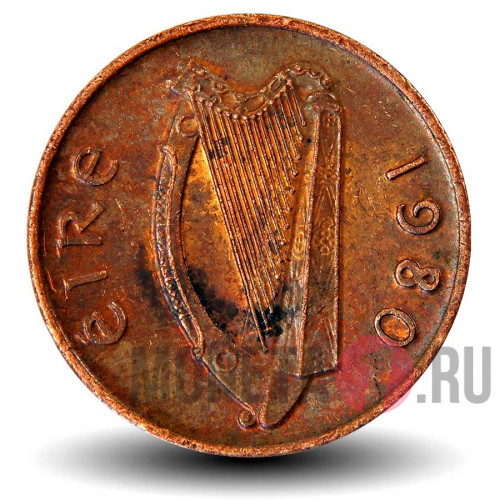 1 пенни 1980 года - Ирландия - Ирландская арфа
