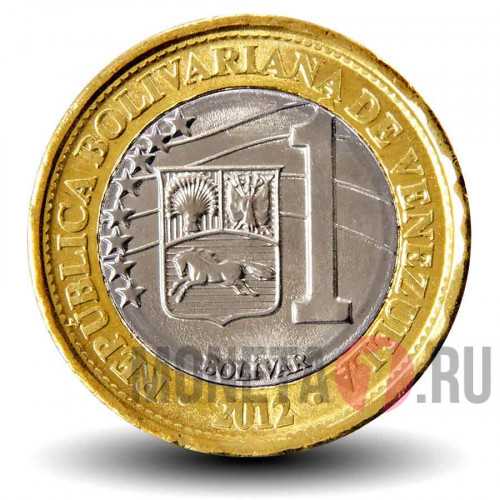 1 боливар 2012 года - Венесуэла - Симон Боливар