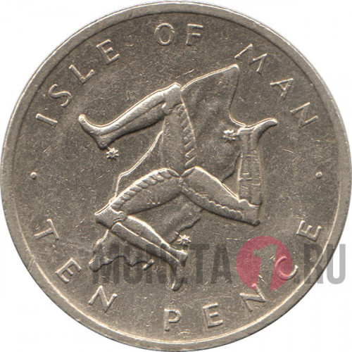 10 TEN PENCE 1977 год - Остров Мэн