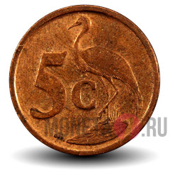 5 центов 2009 года - ЮАР - Синий журавль