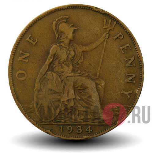 1 пенни 1934 года - Великобритания