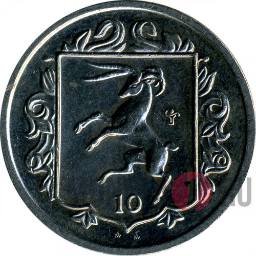 10 pence 1985 год - Остров Мэн - АА