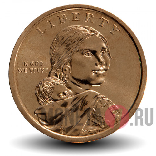 1 доллар - Индианка - Sacagawea Договор с делаварами (Волк и черепаха) - 2013 год - P