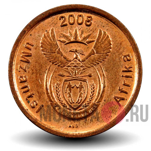 5 центов 2008 года - ЮАР - Синий журавль