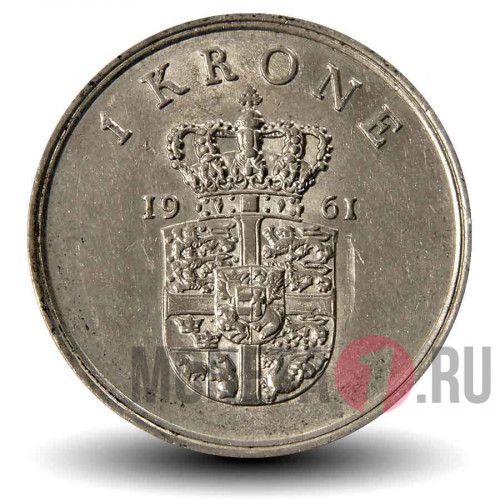 1 крона 1961 года - Дания - Фредерик IX