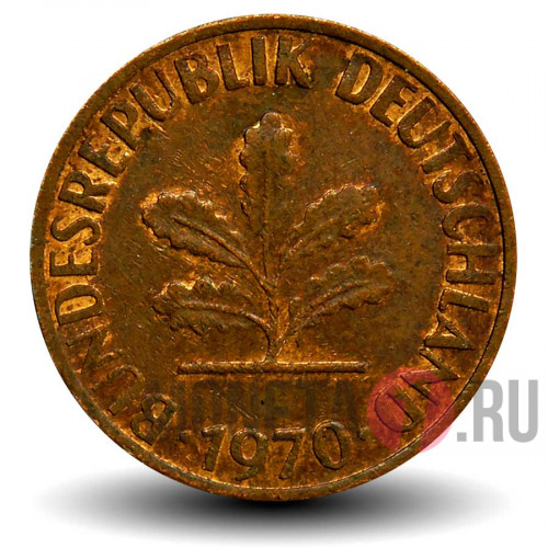 1 пфенниг 1970 года - ФРГ - G