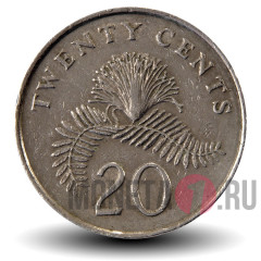 20 центов 1989 года - Сингапур - Каллиандра