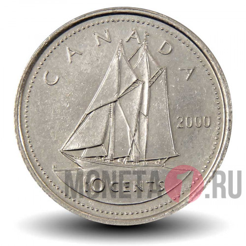 10 центов 2000 года - Канада - Шхуна Bluenose