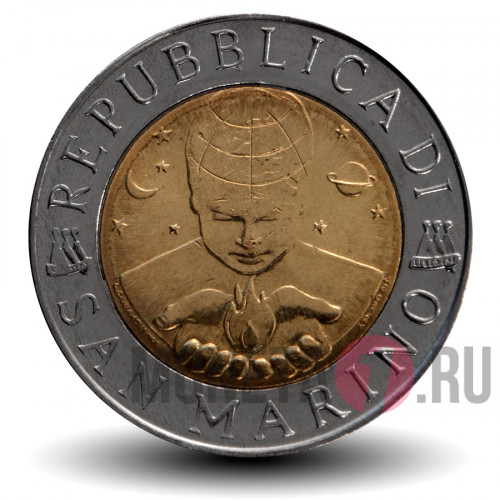 500 лир - "Луна" 1999 год Сан-Марино