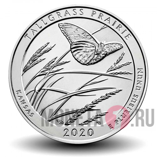 25 центов 2020 года - 55-й Национальный заповедник Толлграсс-Прери - Канзас - P